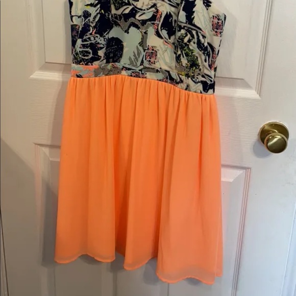 Dress, brand: jealous tomato, size: Medium, orange, blue and white - Picture 2 of 2